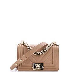 Chanel Small Boy Flap Bag Chevron Caviar